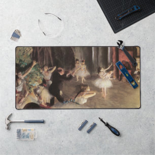 Rehearsal on the Stage by Edgar Degas Desk Mat