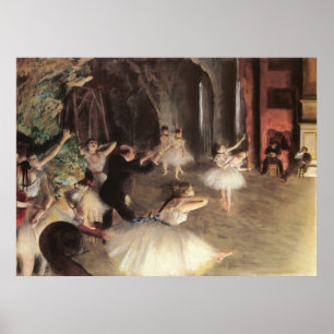 Rehearsal on the Stage by Edgar Degas Poster