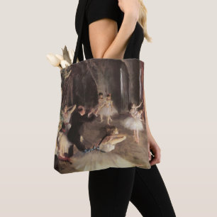 Rehearsal on the Stage by Edgar Degas Tote Bag