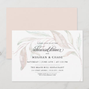 REHEARSAL   Pale Pastel Watercolor Foliage Invitation