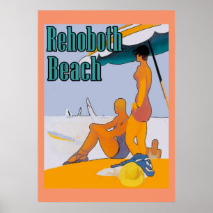 Rehoboth Beach Art Deco Poster