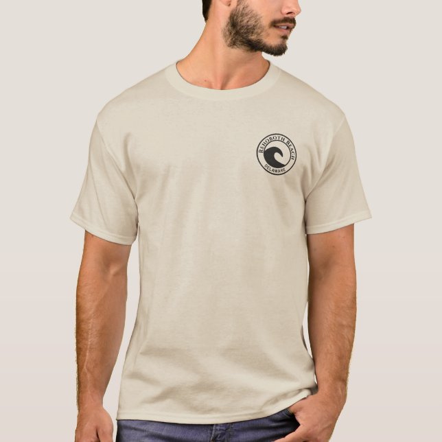 Rehoboth Beach Black Ocean Wave Circle Design T-Shirt (Front)