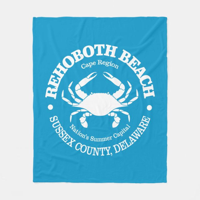 Rehoboth Beach (crab) Fleece Blanket (Front)