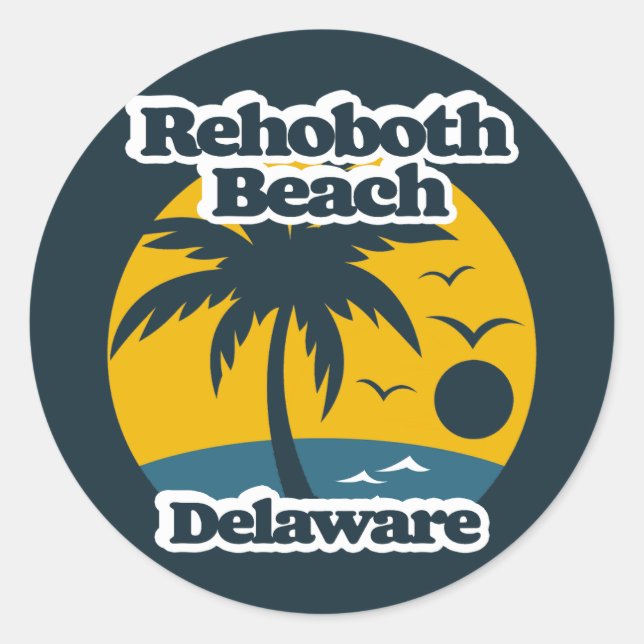 Rehoboth Beach Delaware Classic Round Sticker (Front)