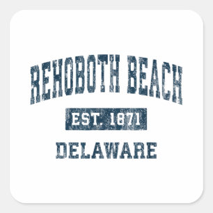 Rehoboth Beach Delaware DE Vintage Sports Design N Square Sticker