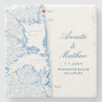 Rehoboth Beach Delaware Map Wedding Keepsake