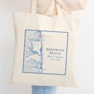 Rehoboth Beach Delaware Navy Blue Wedding Tote Bag