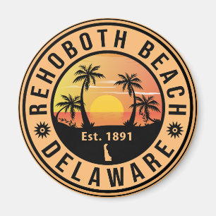 Rehoboth Beach Delaware Retro Sunset Souvenirs Magnet