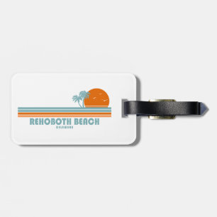 Rehoboth Beach Delaware Sun Palm Trees Luggage Tag
