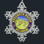 Rehoboth Beach Delaware Vintage Travel Vacation Snowflake Pewter Christmas Ornament<br><div class="desc">Rehoboth Beach Delaware Vintage Travel Vacation</div>