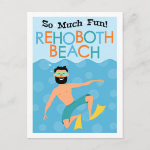 Rehoboth Beach Fun Hipster Travel Postcard