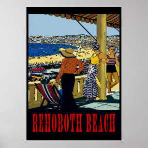 Rehoboth Beach Vintage Style Poster