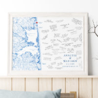 Rehoboth Beach Wedding Elegant Guest Book Poster