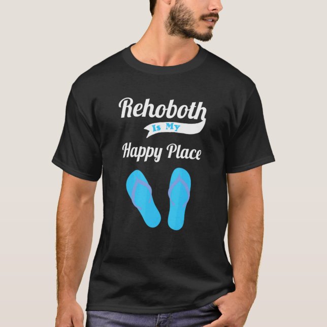 Rehoboth Is My Happy Place Cute Delaware Beach Vac T-Shirt (Front)
