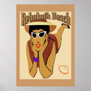 Rehoboth, Lady on Beach Poster
