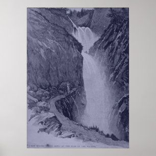 Reichenbach Falls - Sidney Paget - Blue Tint Poster