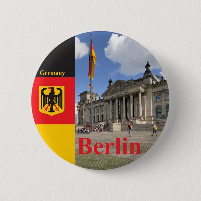 Reichstag building. Berlin, Germany 6 Cm Round Badge (Front)