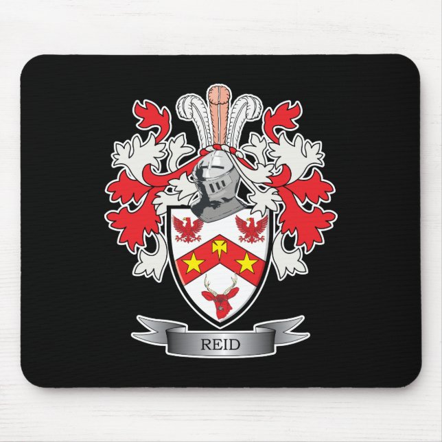 Reid Family Crest Coat of Arms Mouse Mat (Front)