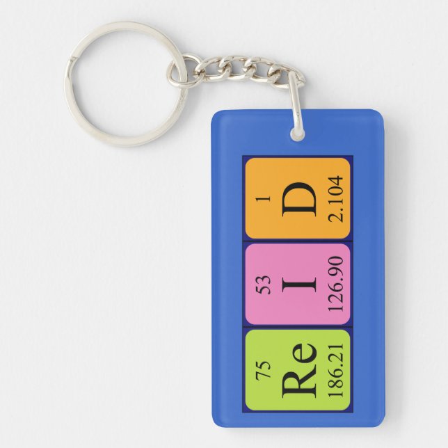 Reid periodic table name keyring (Front)