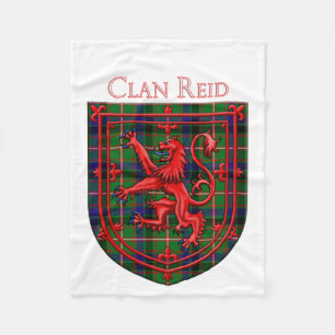 Reid Tartan Scottish Plaid Lion Rampant Fleece Blanket