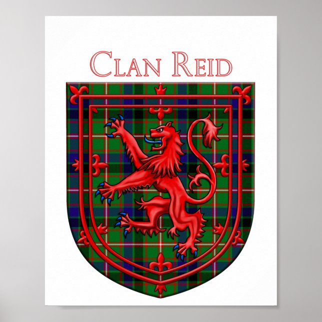 Reid Tartan Scottish Plaid Lion Rampant Poster (Front)