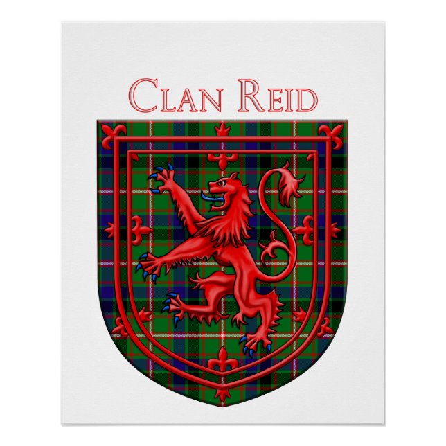 Reid Tartan Scottish Plaid Lion Rampant Poster (Front)
