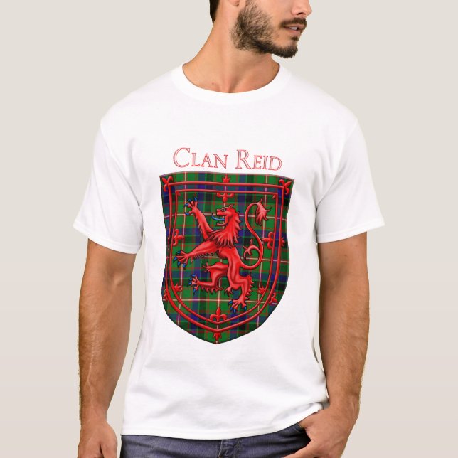 Reid Tartan Scottish Plaid Lion Rampant T-Shirt (Front)