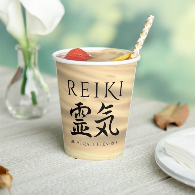 Reiki 霊気 Japanese Calligraphic Life Energy Paper Cups (Insitu)
