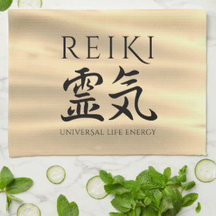 Reiki 霊気 Japanese Calligraphic Life Energy Tea Towel