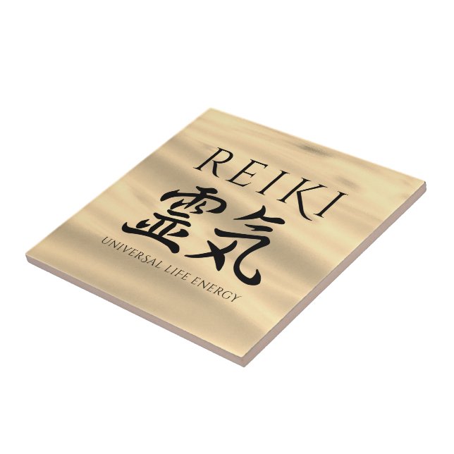 Reiki 霊気 Japanese Calligraphic Life Energy Tile (Side)