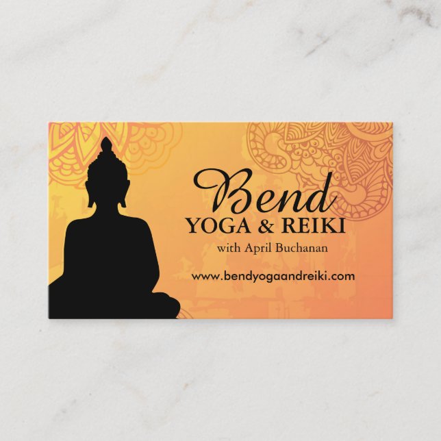 Reiki and Yoga Business Cards (Front)