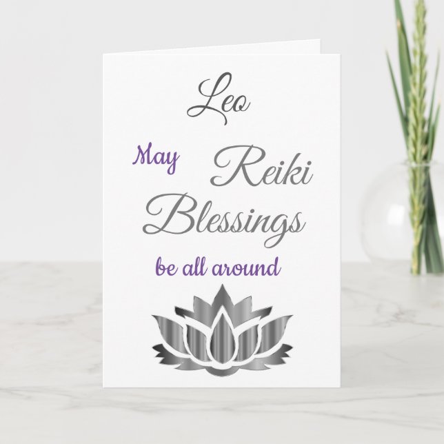 Reiki Blessings Get Well greeting Card (Front)