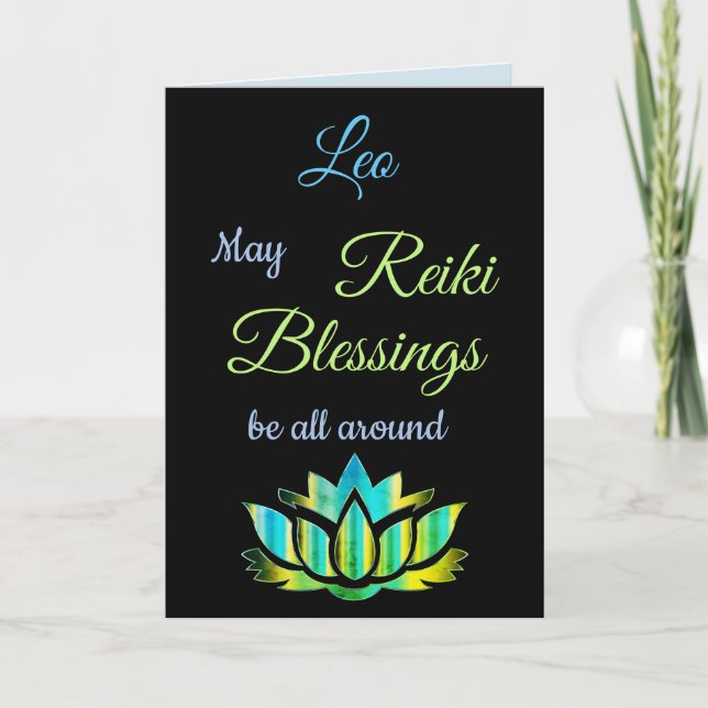 Reiki Blessings Get Well greeting Card (Front)