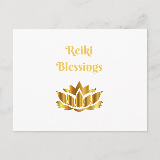 'Reiki Blessings' quote Postcard (Front)