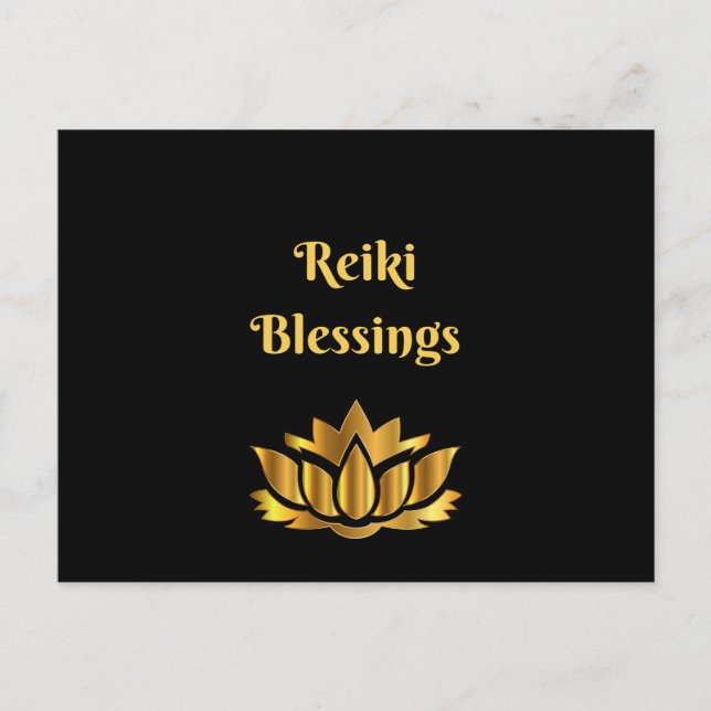 'Reiki Blessings' quote Postcard (Front)