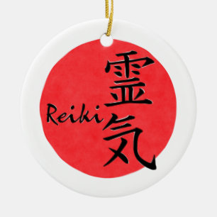 Reiki Calligraphy And Word 1 Ceramic Tree Decoration