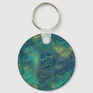 Reiki Cho Ku Rei - gemstone and gold Key Ring