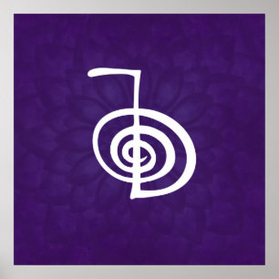 Reiki Cho Ku Rei - in purple lotus Poster