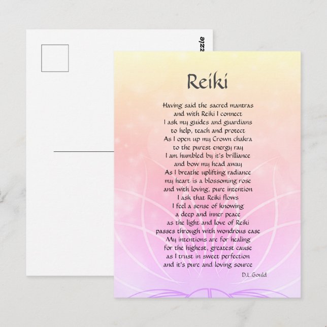 Reiki Connection Poem Art Postcard (Front/Back)