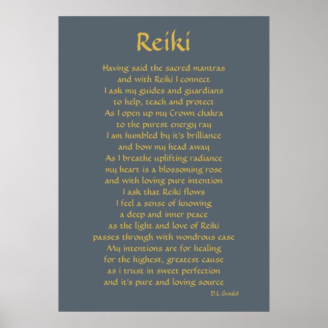 'Reiki Connection' poem art Poster (Front)