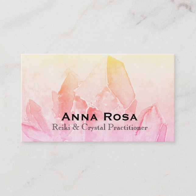 *~* Reiki Crystal Yoga Reiki Master Energy Healer Business Card (Front)