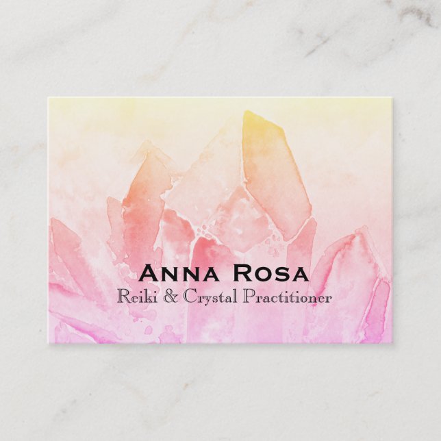 *~* Reiki Crystal Yoga Reiki Master Energy Healing Business Card (Front)