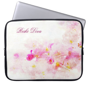 Reiki Diva Pink Blossom laptop case