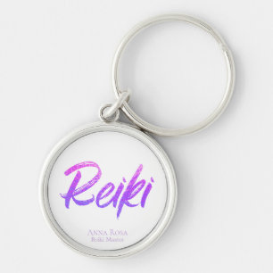*~* Reiki Energy Healer Iridescent Text Key Ring