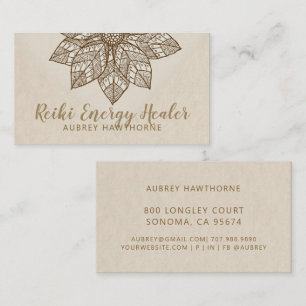 Reiki Energy Healer Lotus Flower Business Card