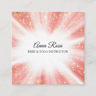 *~* Reiki Energy Healing Bursts Light Worker Square Business Card