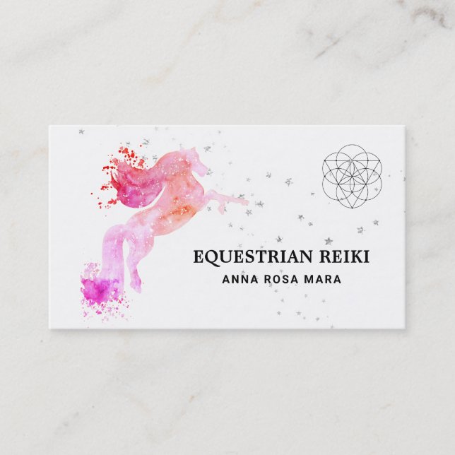 *~* Reiki Energy Healing Equestrian Horse Business Card (Front)