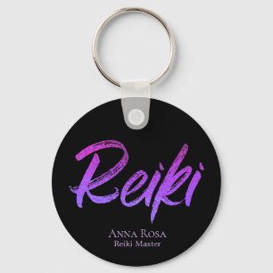 *~* Reiki Energy Healing Iridescent Typography Key Ring
