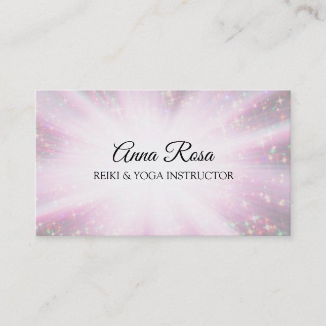 *~* Reiki Energy Healing Sparkle  Rays Business Card (Front)