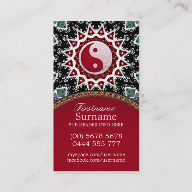 Reiki Energy Yin Yang Balance Business Card (Front)